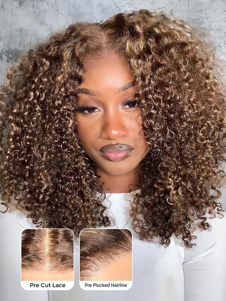 Glueless Highlight Curly Bob Wig