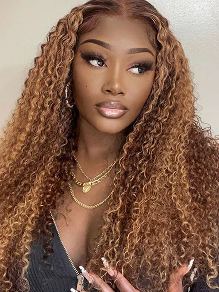 6x6 HD Highlight Blonde Kinky Curly Wig