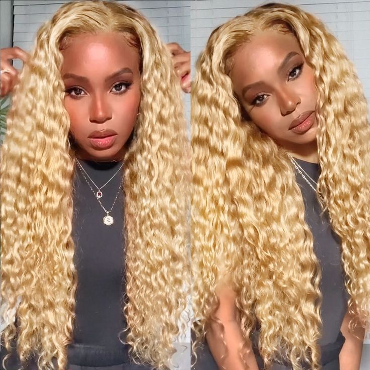 13x4 HD Blonde Waterwave Wig