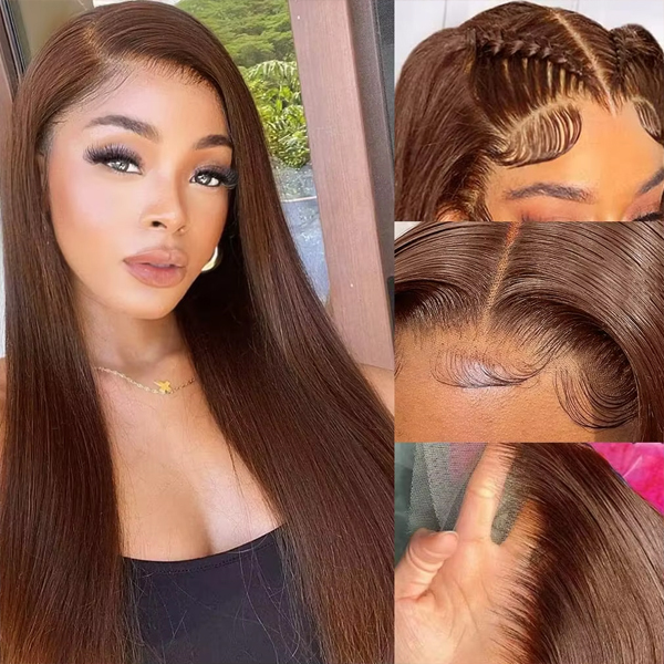 Long Lace Freepart wig 2020 hairstyle Brown streak Amazon.com : Chocolate Brown Skunk Stripe Lace Front Wig  main image 4