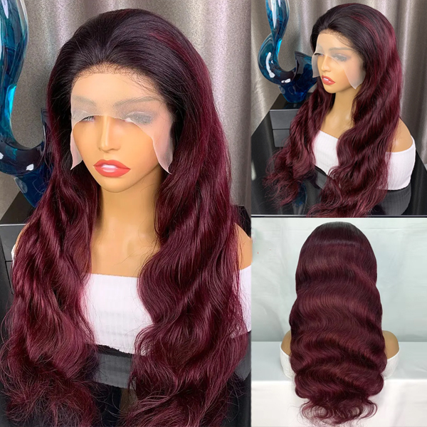 COPY - HIgh Quality HD Full Lace 14 inch Ombre Lace Wig Honey Blonde Ombre Body Wave Lace Front Wig | Pre Plucked  main image 4