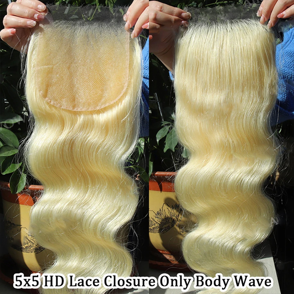 Carina 13X4 13x6 HD Lace Frontal Ear to Ear Body Wave 613 Blonde 5X5 HD Lace Closure Deep Part - 5X5 / 22inch