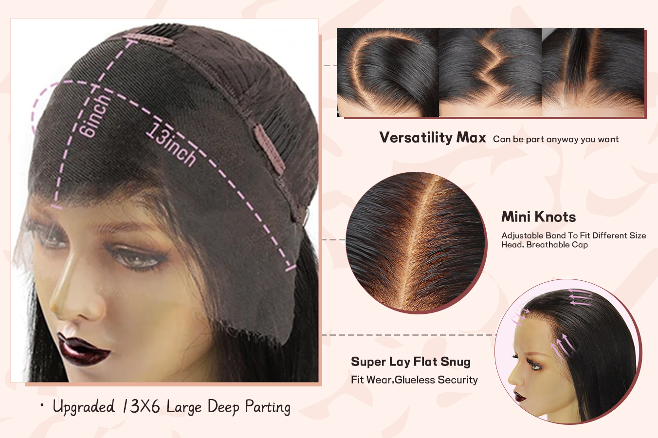 Carina Glueless Ombre Burgundy 99j Thick Long Kinky Straight 13x4 HD Lace Frontal Wigs For Women