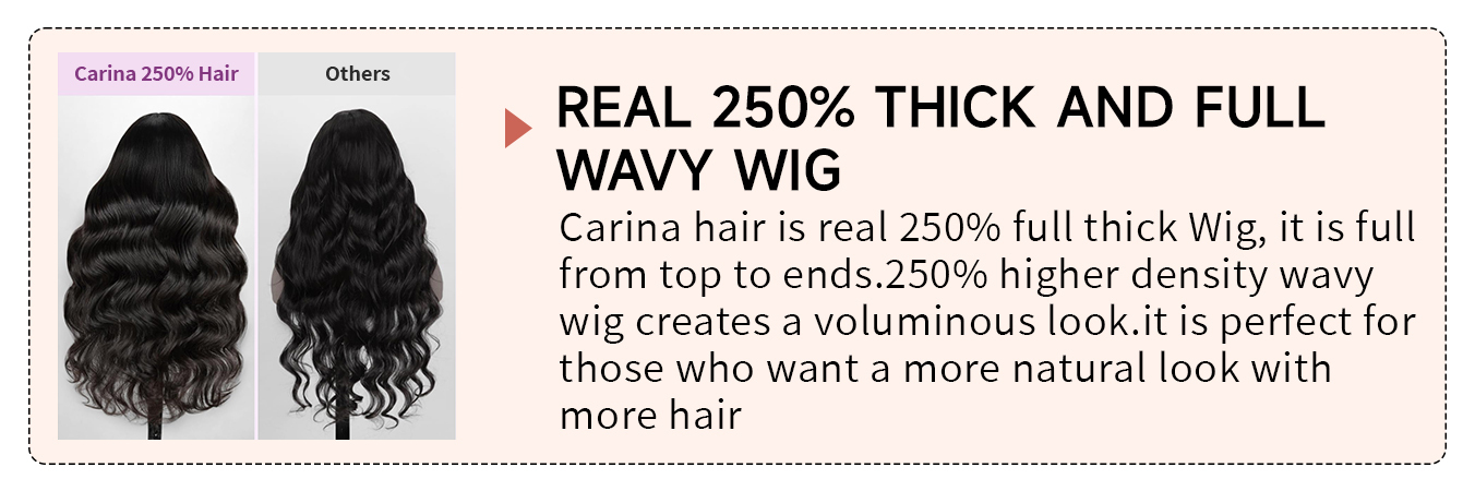 Carina 6X6 HD Lace Closure Wigs 250% Thick Long Glueless Body Wave 6x6 HD Lace Closure Human Hair Wigs
