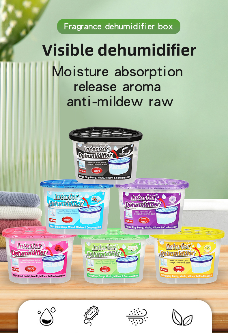 customized label moisture absorber for home interior dehumidifier box  