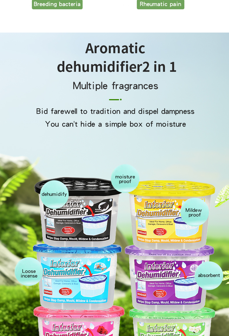 customized label moisture absorber for home interior dehumidifier box  