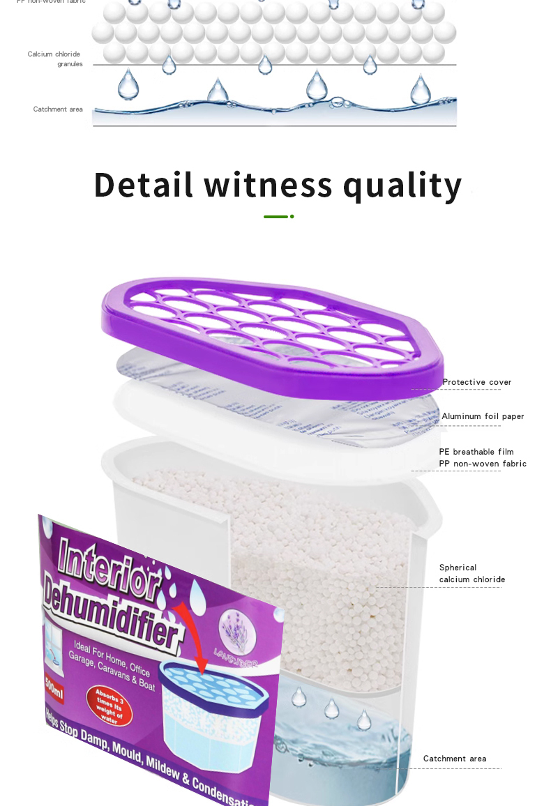 customized label moisture absorber for home interior dehumidifier box  