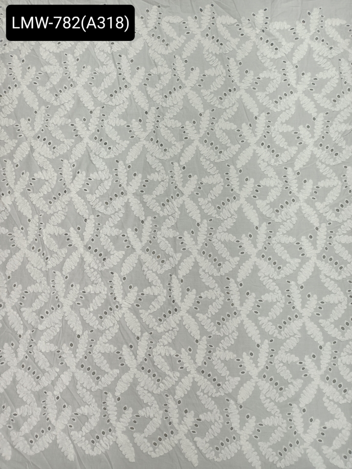 New Trending Fashion Fabric Hollow out  White Colling embroidery LWM-782(A318)  