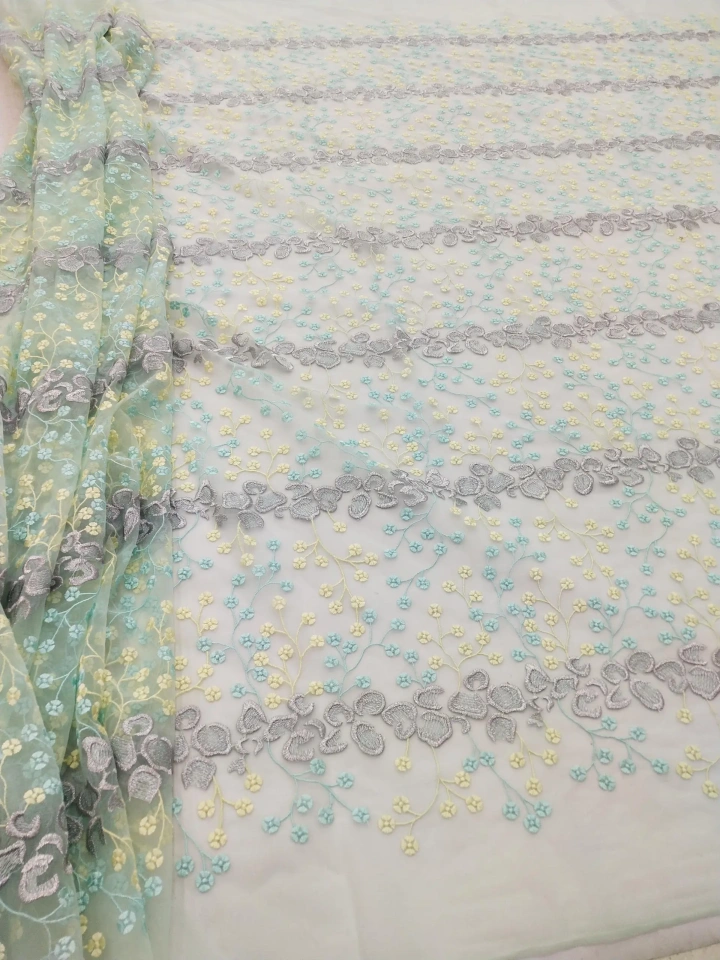 Colourful Flower Patttern  Plain Embroidery HKP11030---M201  