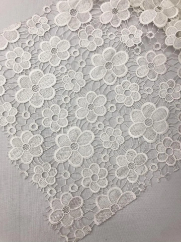 2024 Hot Styles White Flower Pattern Chemical Embroidery  Fabric HKS6545  bridal dress fabric,textile company,fashion fabric
