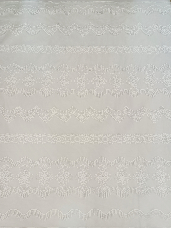 Simplicity White 3D Flower Plain Embroidery  HKP11201---W501  