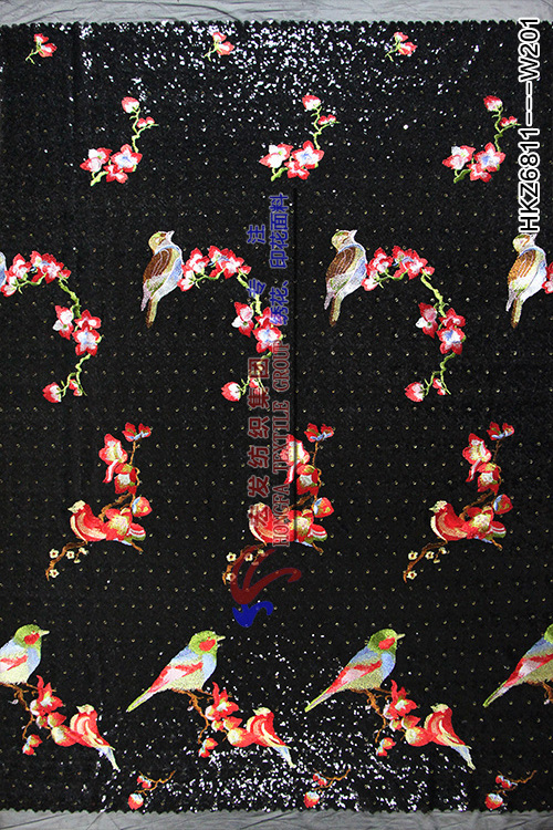 Characteristic Sequin Fabric Animal Pattern Shiny Polyester Silk  