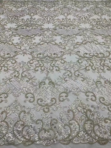New Styles Gold Thread Luxury Heavy Leaf Pattern Sequins Embroidery  Fabric ST03  embroidery fabric,fashion fabric