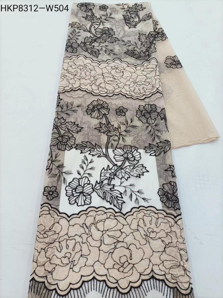 Flower Pattern PlainEmbroidery HKP8312-W504  