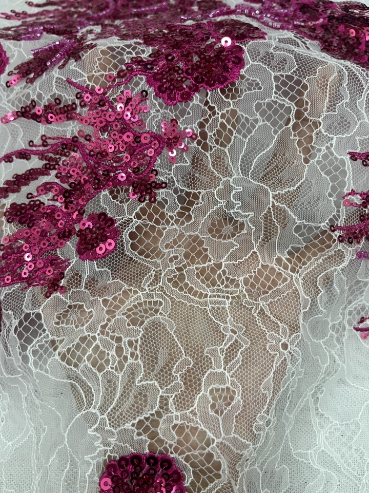 New Trending Fashion Flower Pattern with lace ground Sequins Fabric HKZ10002-B701  