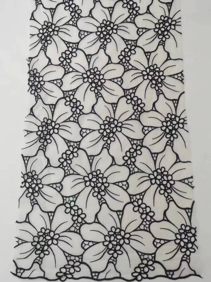 High-Quality Laser Embroidered  Flower Fabric  