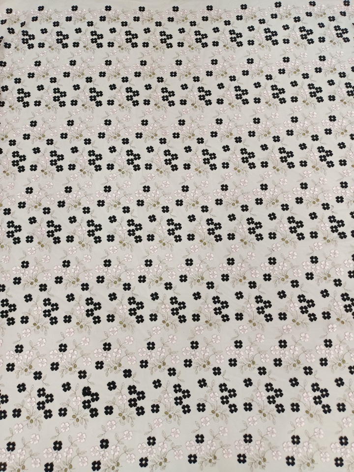 Multi-colored Floral and Leaf Pattern Plain Embroidery Fabrics HY3029  multi-colored embroidery fabric,fashion fabric