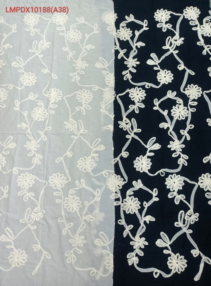 Bule or white flower Pattern Cotton fabric LMPDX10188(A38)  