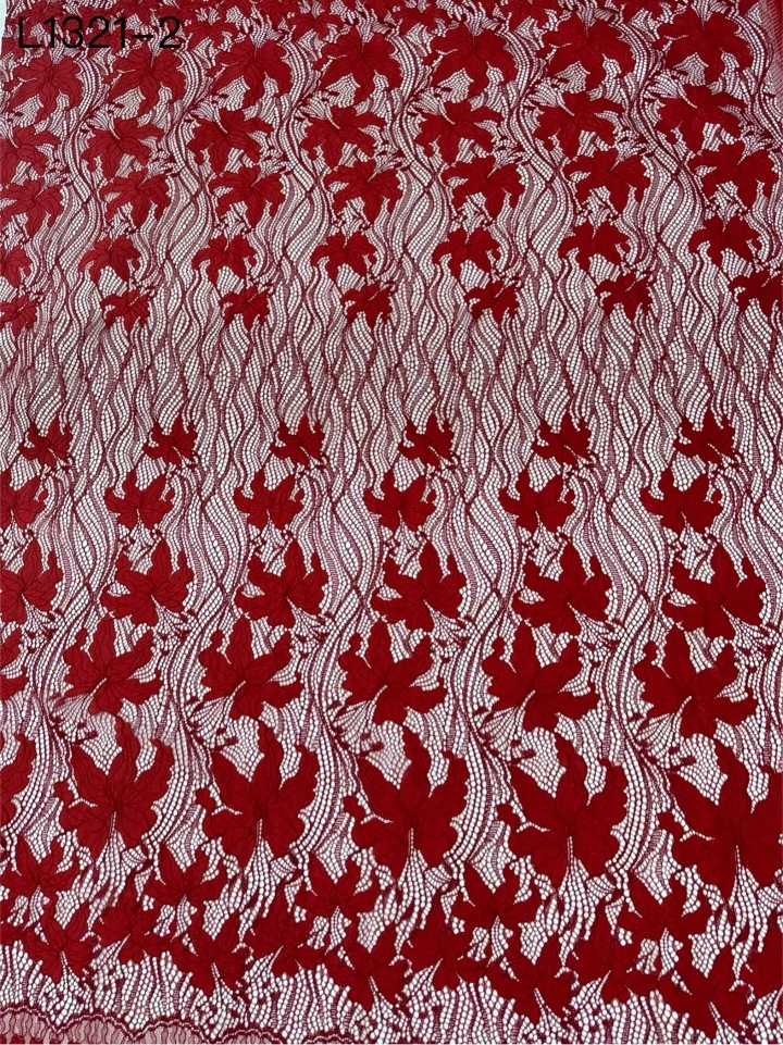 New Style Red Floral Pattern Embroidery Lace Fabric L1321-2  textile company,lace