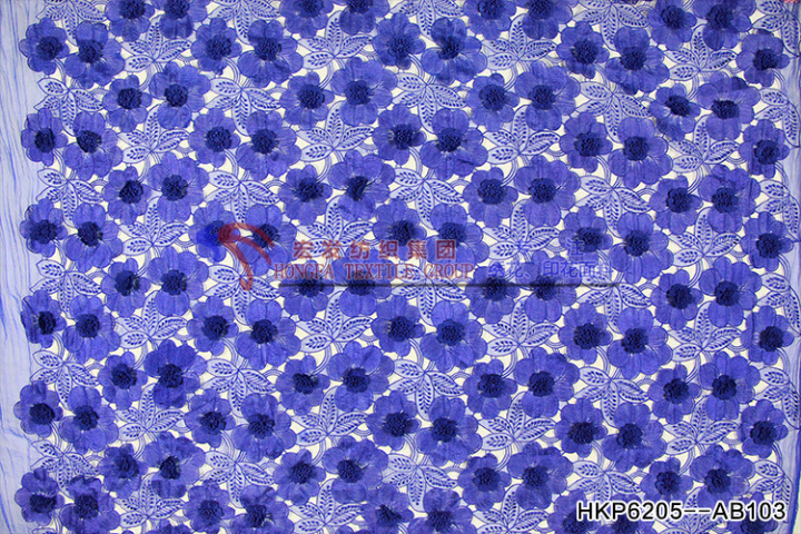Bule Applique embroidery  Plain embroidery HKP6205-B103   