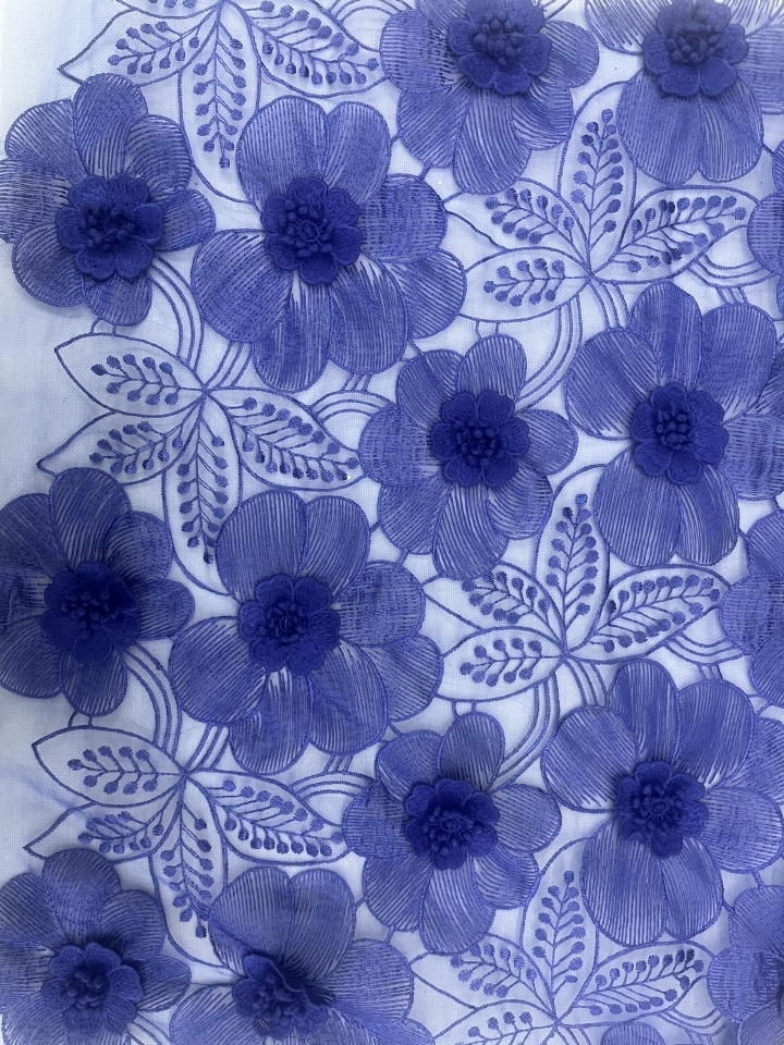 Bule Applique embroidery  Plain embroidery HKP6205-B103   