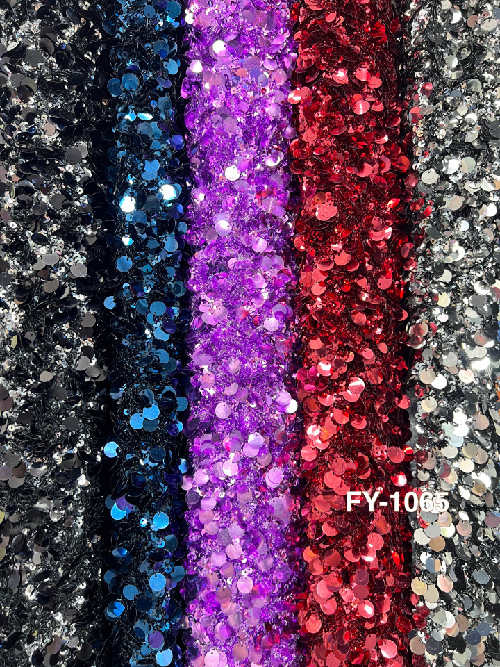 New Trending Fashion Fabric with5+9+12mm sequins  FY1065    