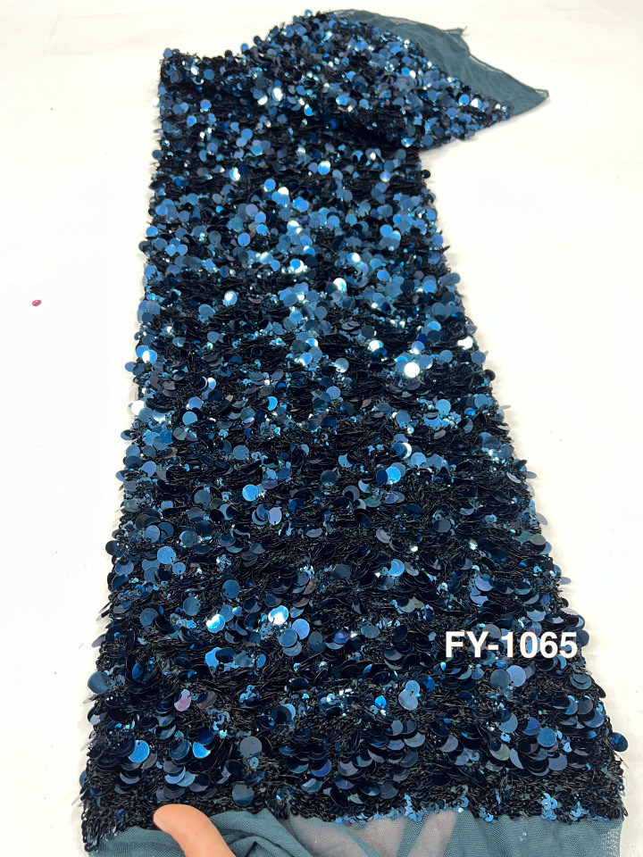 New Trending Fashion Fabric with5+9+12mm sequins  FY1065    