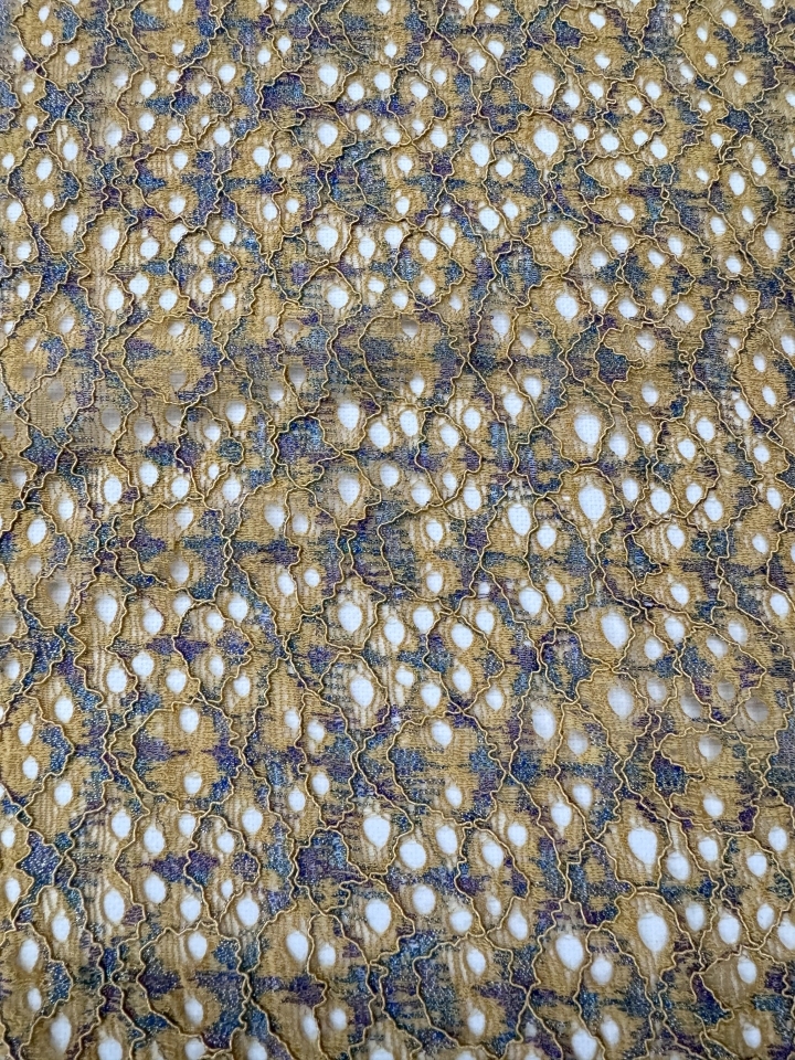 Exclusive Brightly-colored Shiny Diamond Pattern Embroidery Lace Fabric with cord embroidery L1319-1  