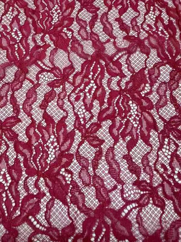Popular Design Red Floral Pattern Lace Embroidery Fabric for formal dress L1318-01  