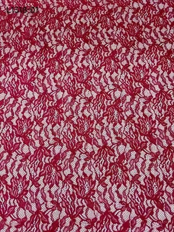 Popular Design Red Floral Pattern Lace Embroidery Fabric for formal dress L1318-01  
