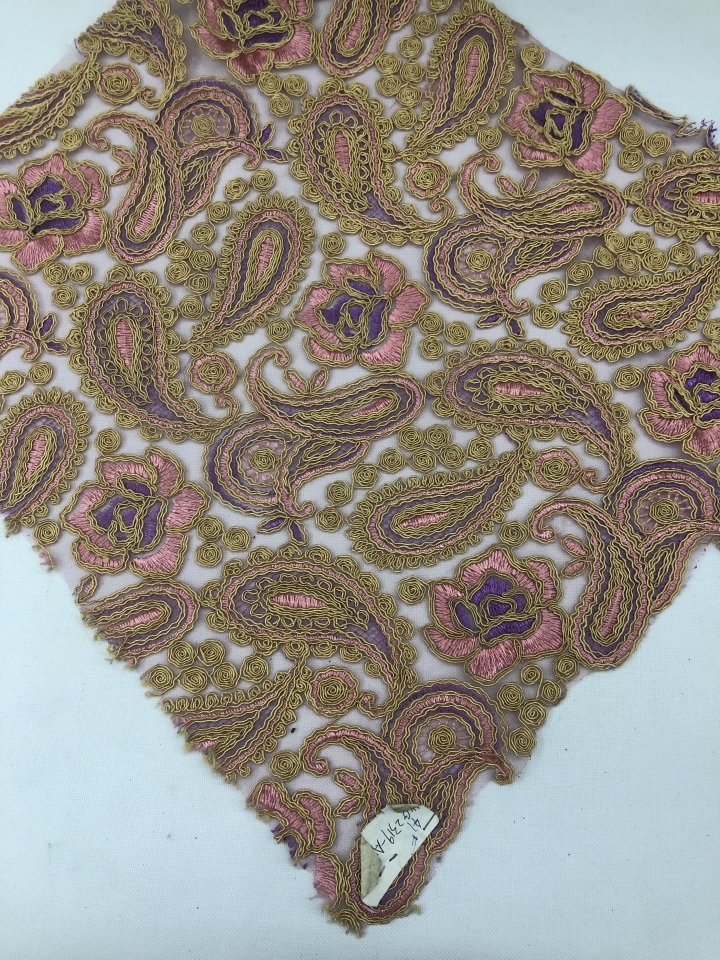 Colorful Leaf and Floral Pattern Elegant Cord Embroidery Fabric with gold thread for lady dress and clothes HKG2317  