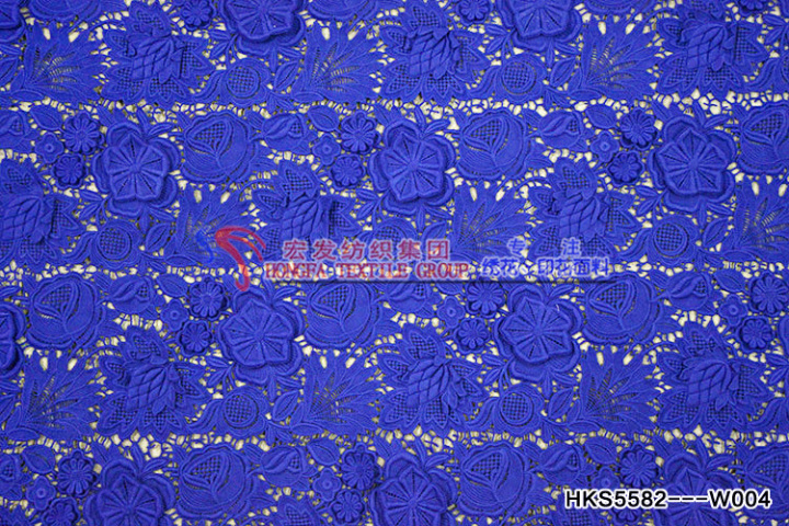 3D Flower Pattern Chemical Embroidery  HKS5582---W004  