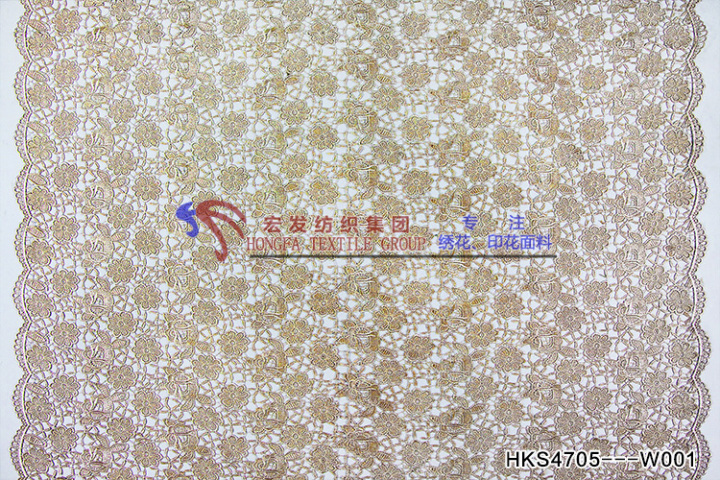 Flower Pattern Chemical Embroidery HKS4705---W001  