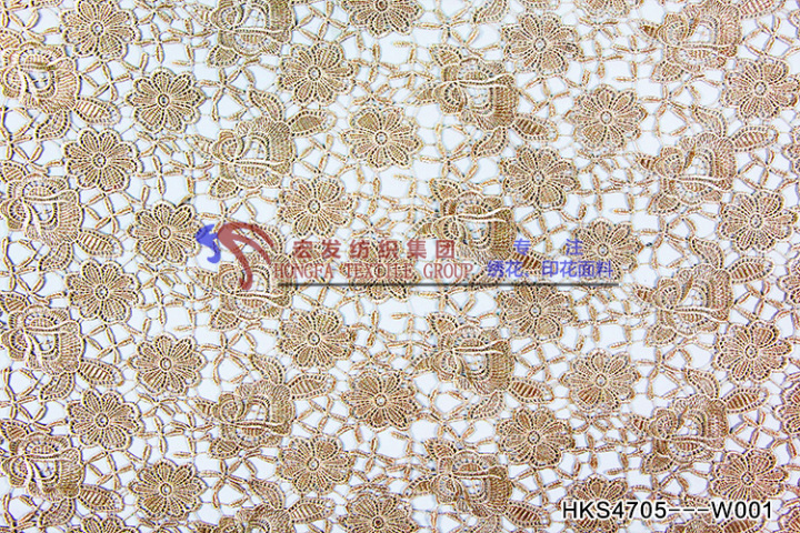 Flower Pattern Chemical Embroidery HKS4705---W001  