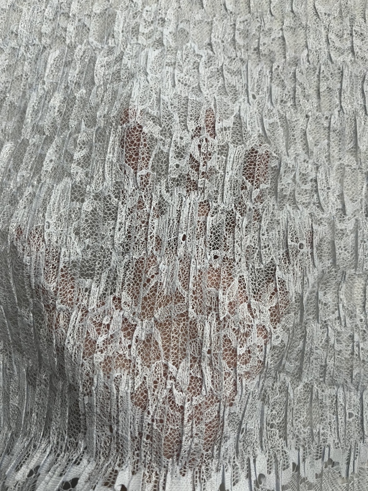 Treading Fashion Design Pleated Blue&Silver Lace Fabric L-YS-10056  