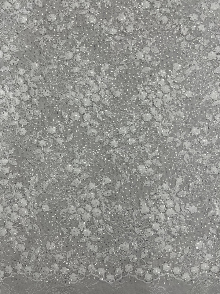 New Trending Fashion with sequins  white Lace Fabric  L-EX-10050  