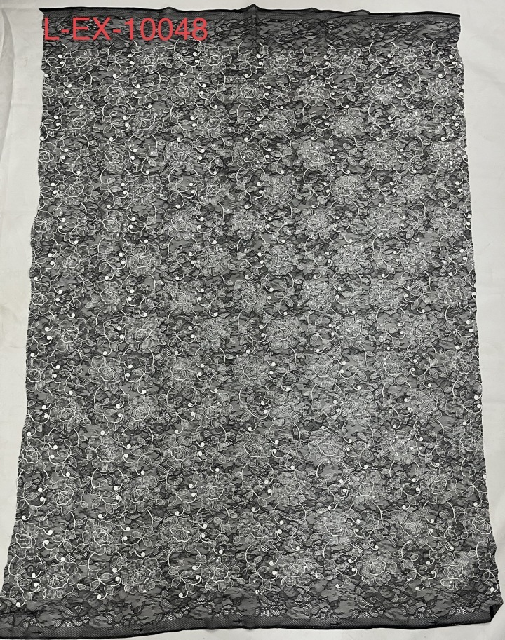 Soft Ground with sequins Lace Embroidery Fabric L-EX-10048  