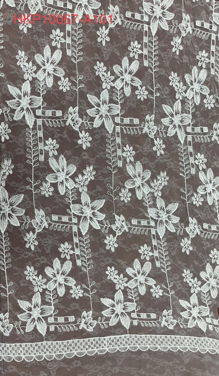 Foliage and Flowers Pattern Plain Embroidery  HKP10067-A101  