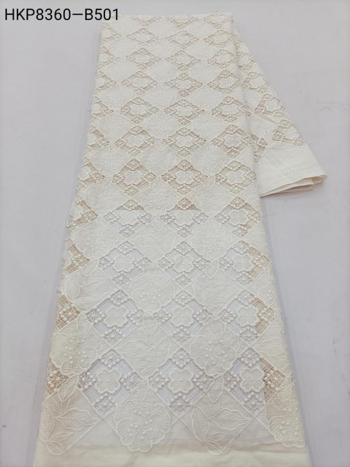   White Diamond and Flowers Pattern Laser Cutting Embroidery  Fabrics HKH8360  embroidery factory,textile factory,laser embroidery fabric