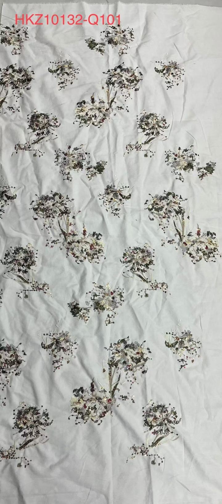 New Styles Fashion Multi-colored Sequins Embroidery Fabric HKZ10132  new styles embroidery fabric,sequins embroidery