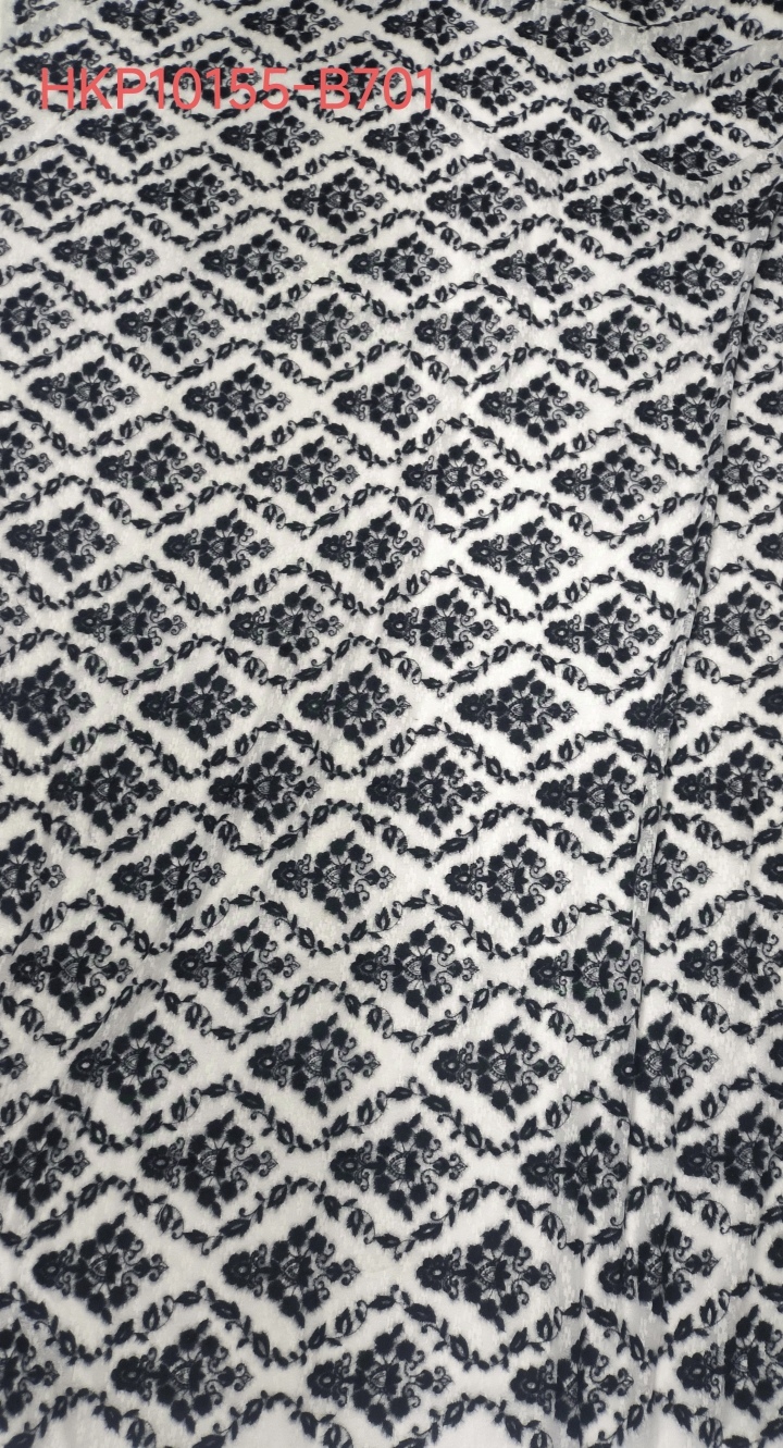 New Styles Fashion Diamond Flower Pattern with Lace Base Plain Embroidery Fabric HKP10155  lace fabric,embroidery fabric,lace