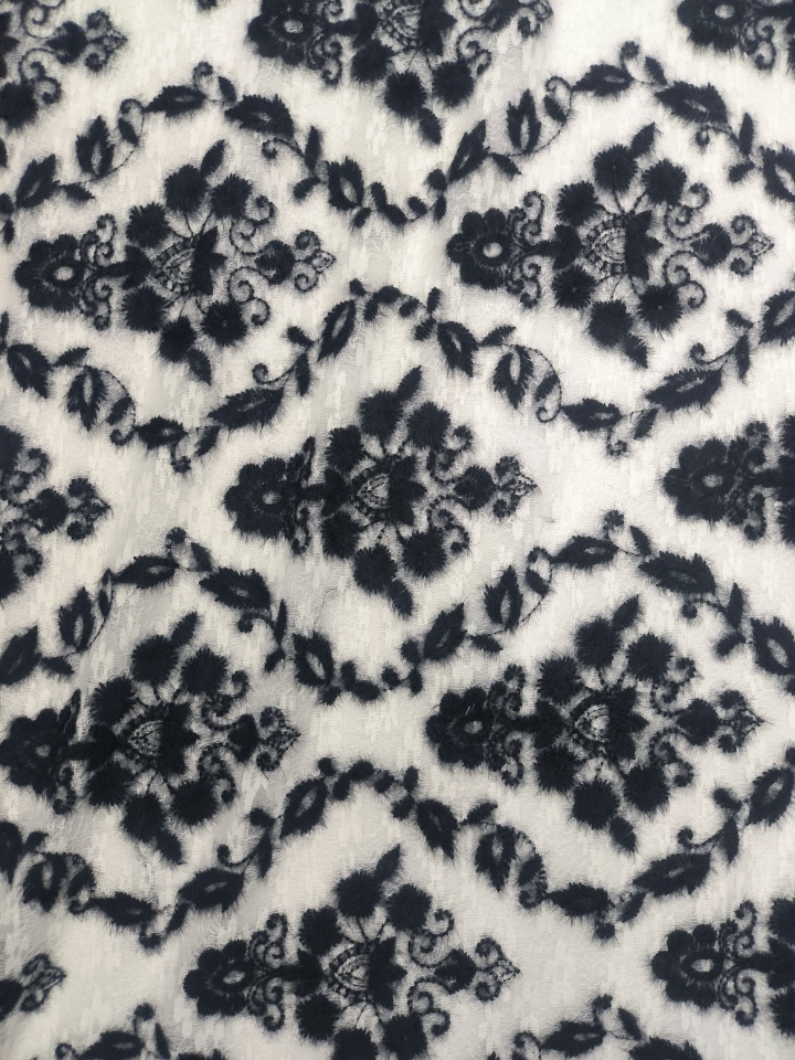 New Styles Fashion Diamond Flower Pattern with Lace Base Plain Embroidery Fabric HKP10155  lace fabric,embroidery fabric,lace