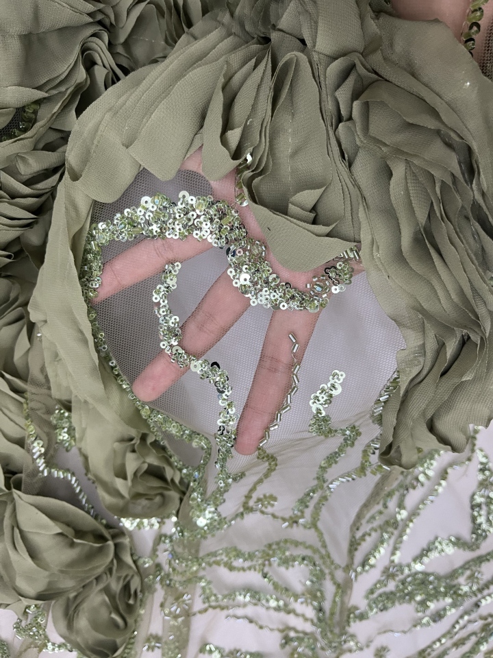 New Styles Creative Collling and Sequins Embroidery Fabric HKZ10114  embroidery fabric,fashion embroidery fabric,textile