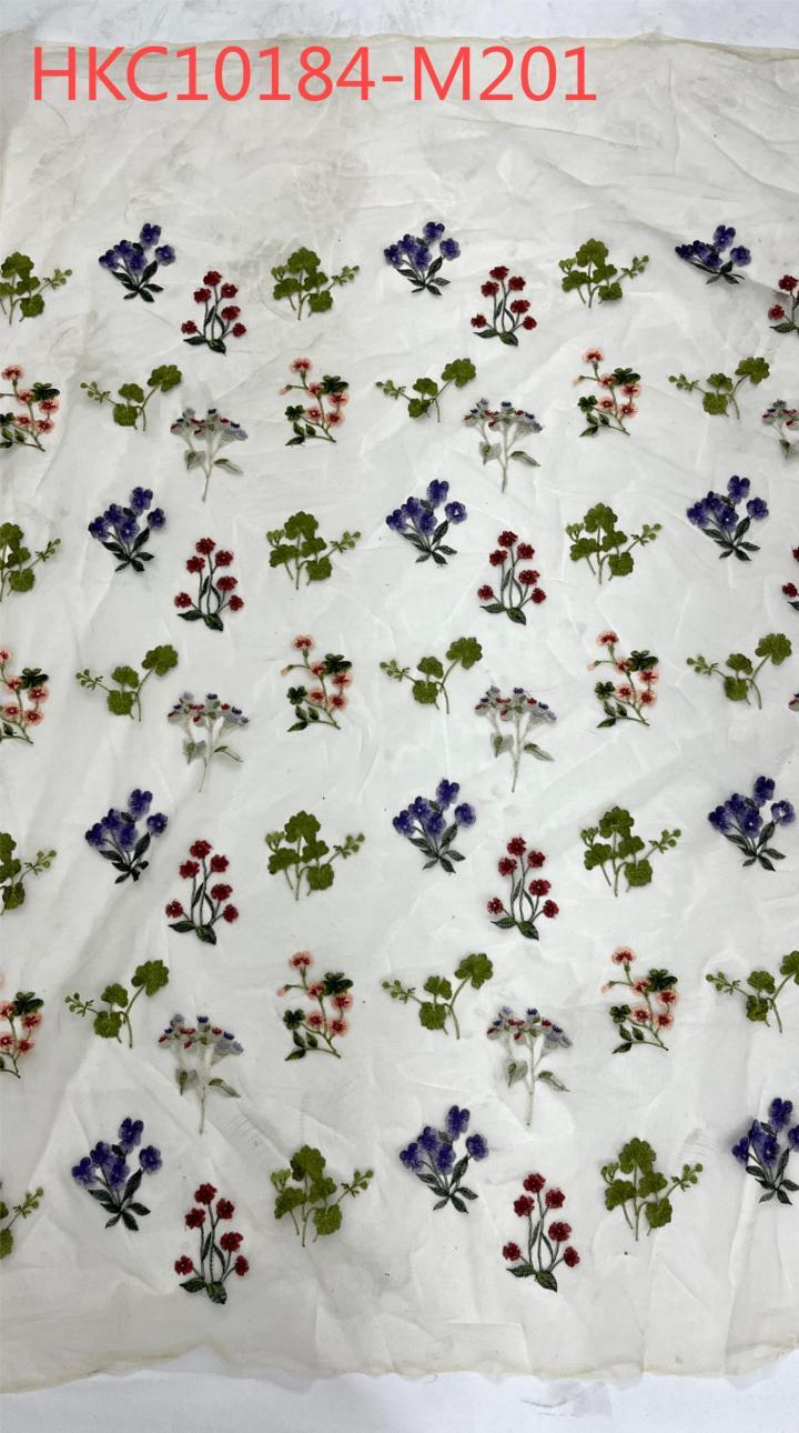New Styles Colorful Flowers Pattern 3D Embroidery Fabrics HKZ10142  3D embroidery