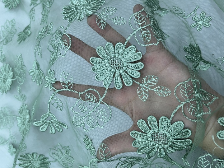 New Styles Colorful Flowers Pattern 3D Embroidery Fabrics HKZ10142  3D embroidery