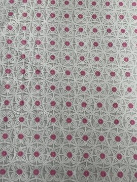 Pink Snowflake Pattern with Chiffon Fabric Laser Cutting Embroidery Lace HKH10092  Laser Cutting Embroidery Lace,cotton fabric,wedding dress fabric