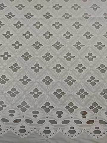 New Styles White  Diamond Pattern Laser Cutting Embroidery Lace  HKH10143  Laser Cutting Embroidery Lace,cotton fabric,wedding dress fabric
