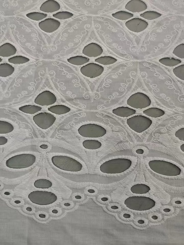 New Styles White  Diamond Pattern Laser Cutting Embroidery Lace  HKH10143  Laser Cutting Embroidery Lace,cotton fabric,wedding dress fabric