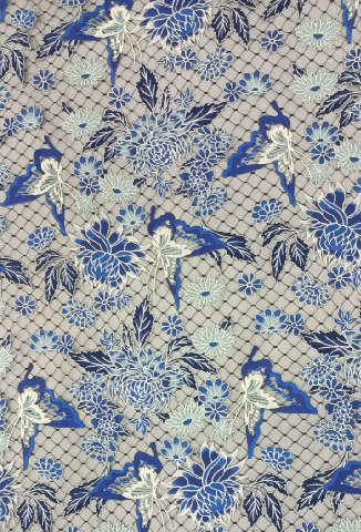 Intricate Design with Blue And White Patterns Chemical Lace Embroidery Fabric HKC10203  colorful patterns,beautiful flowers embroidery,Chemical Lace