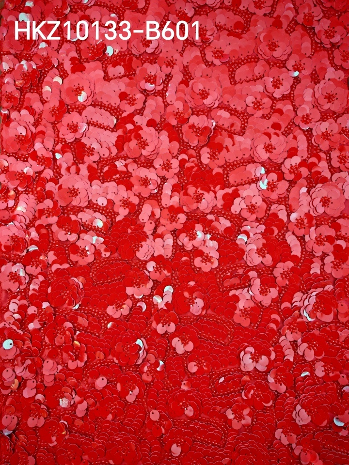 Sequins Embroidery with red sequins HKZ10133